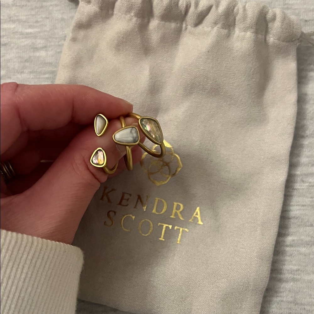 Kendra Scott Gold Rings with White Stones